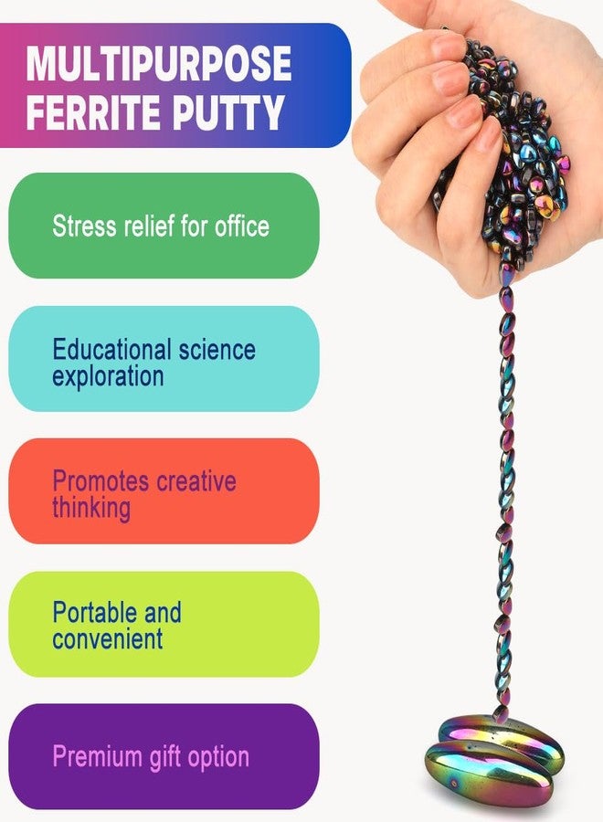 Amarlozn Slime Putty Set, Cool Fidget Magnet Ferrite Putty, Magnetic Stones Eggs with Rattle Oval Magnet, Novelty EDC Desk Gadget Slime Putty & Science Kit Gift - Image 4